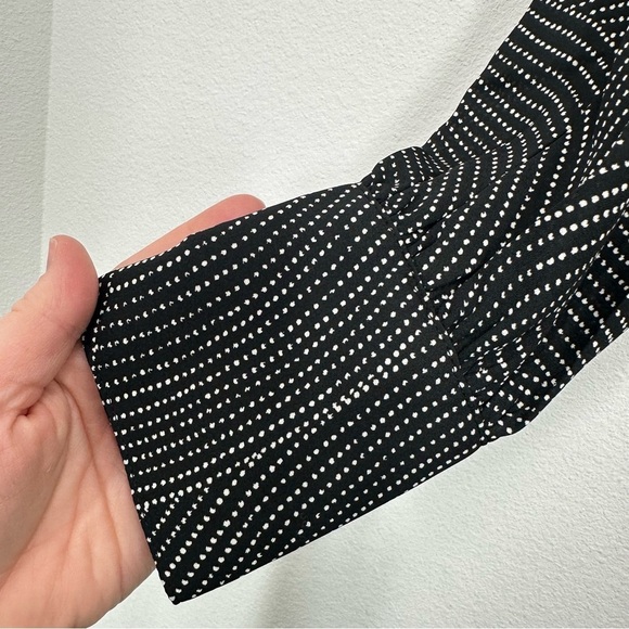 Madewell Tie-Waist Midi Dress in Dot Blouson Shirt Dress Button Down Casual Fall - Picture 6 of 12